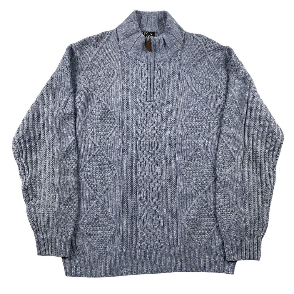 Jos A Bank Executive Collection Sweater Mens Large‎ 80% Lambs Wool 1/4 Zip